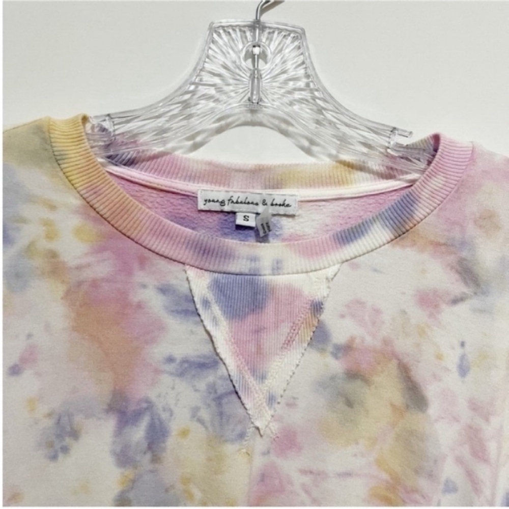 Young Fabulous & Broke Juliette sweatshirt white purple tie dye oversized - Picture 6 of 9